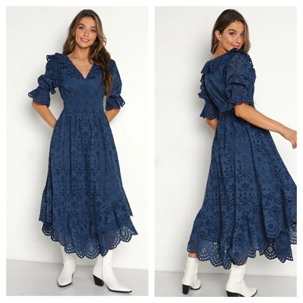 Cleobella Milani Ankle Dress Lapis, In Excellent Pre Loved Condition